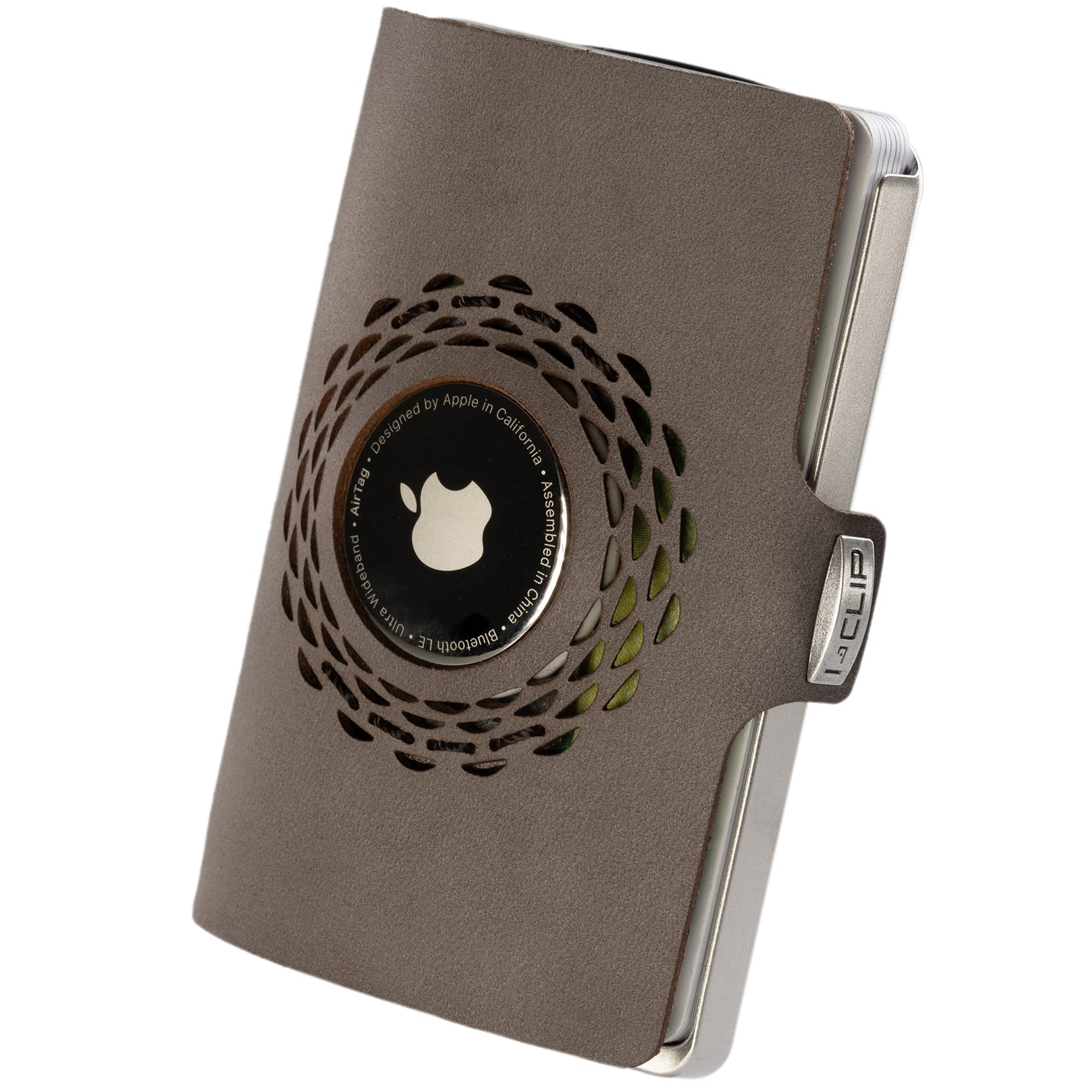 I-CLIP Acero Inoxidable para Apple AirTag con Clip de Dinero Intercambiable - Billetera Delgada- Billetera Compatible para Apple AirTag - Acero Satinado Gris Urbano