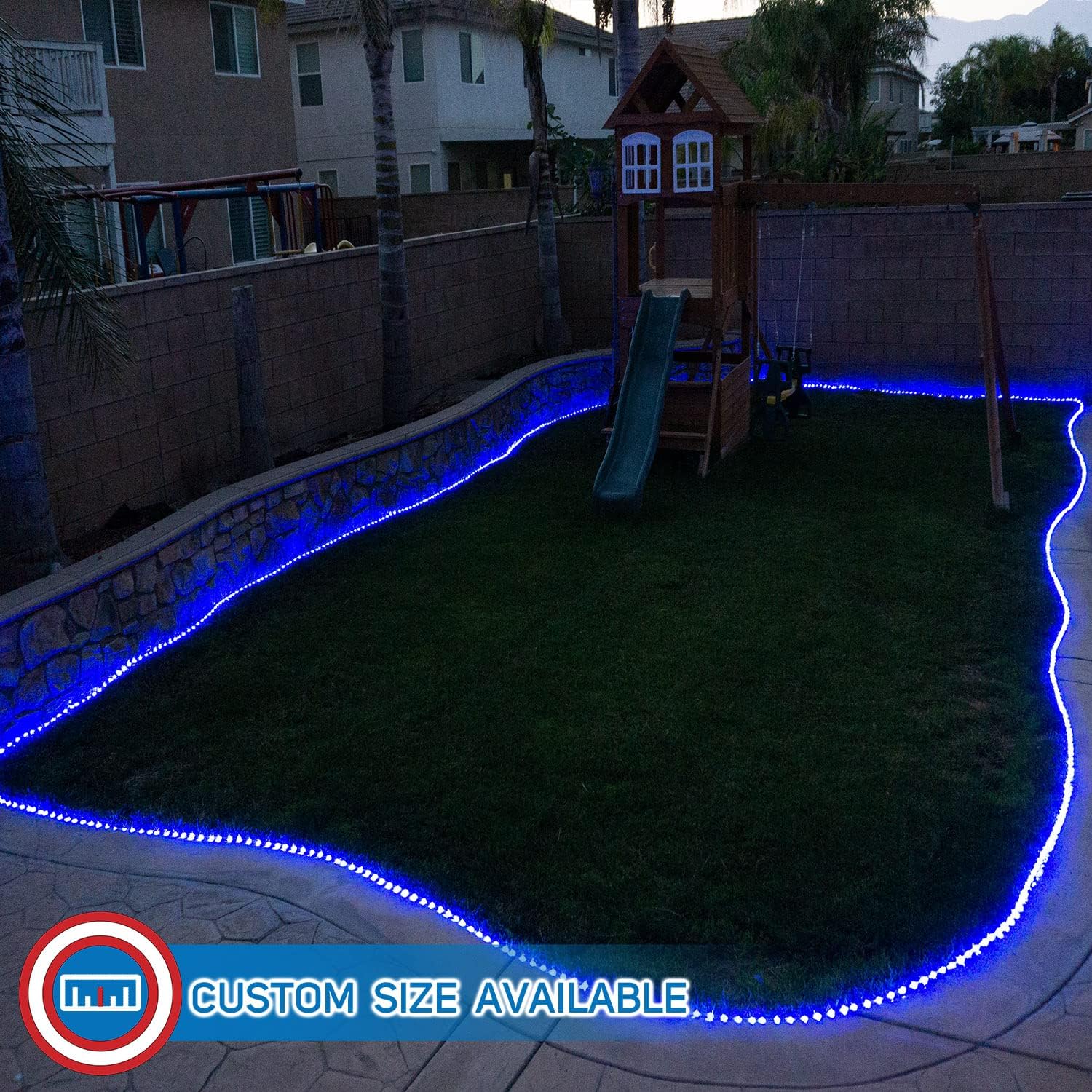 Russell Decor LED Rope Lights for Festival Holiday Party Wedding Seasonal Christmas Decoration Super Bright and Flexible Lights (Blue, 60ft)