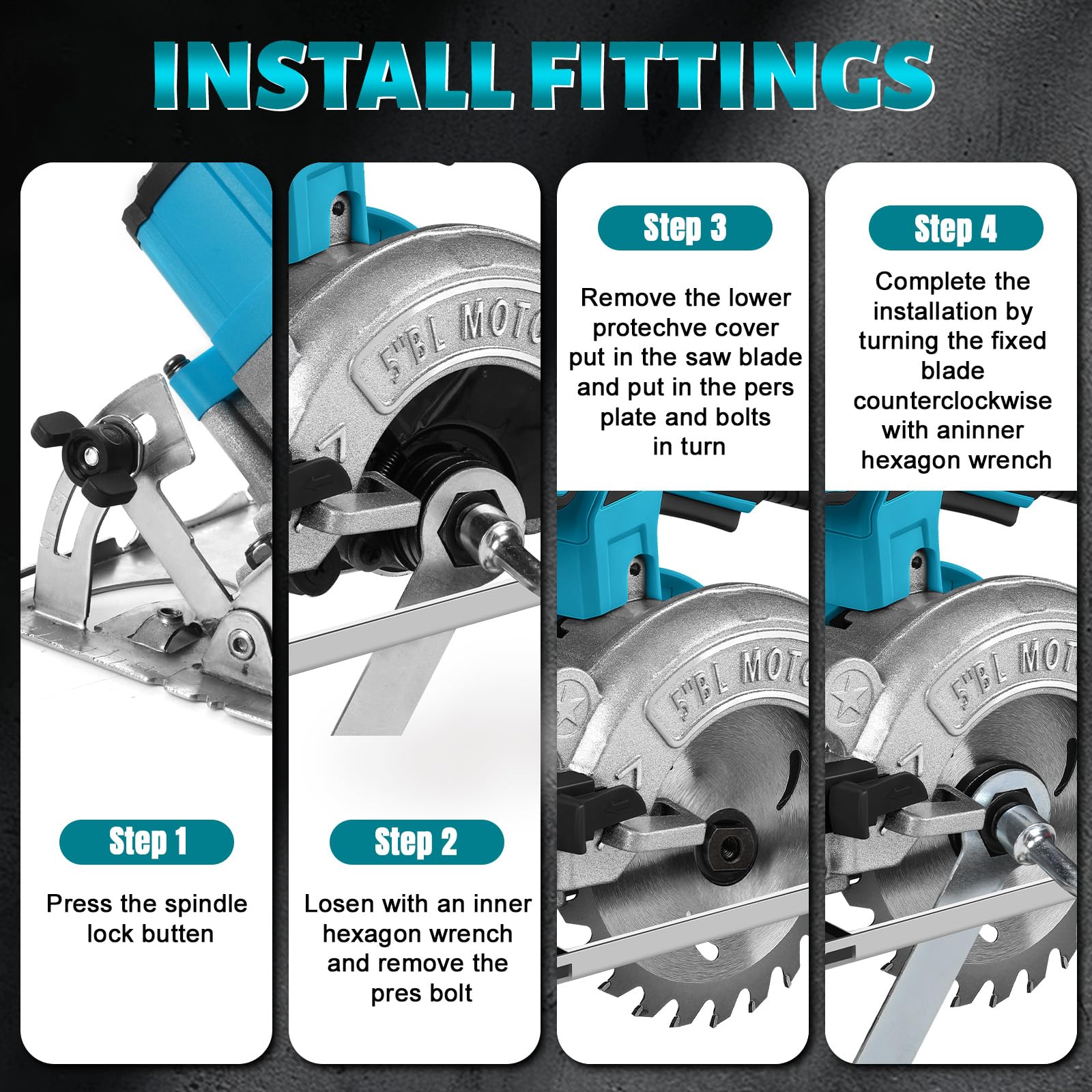 Sierra circular de batería de 41 mm, compatible con batería de litio Makita de 18 V (sin batería), mini sierra circular sin escobillas, sierra circular manual con 2 hojas de sierra (125 mm), con