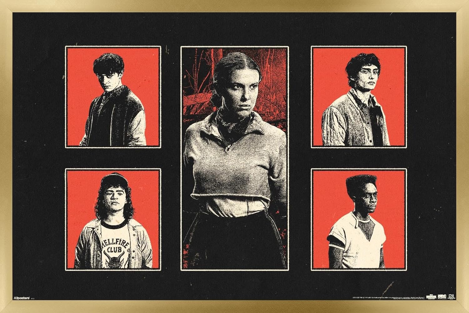 Netflix Stranger Things: Season 5 (2025) - Grid Wall Poster, 34L" x 22.4W", Premium Poster & Mount Bundle