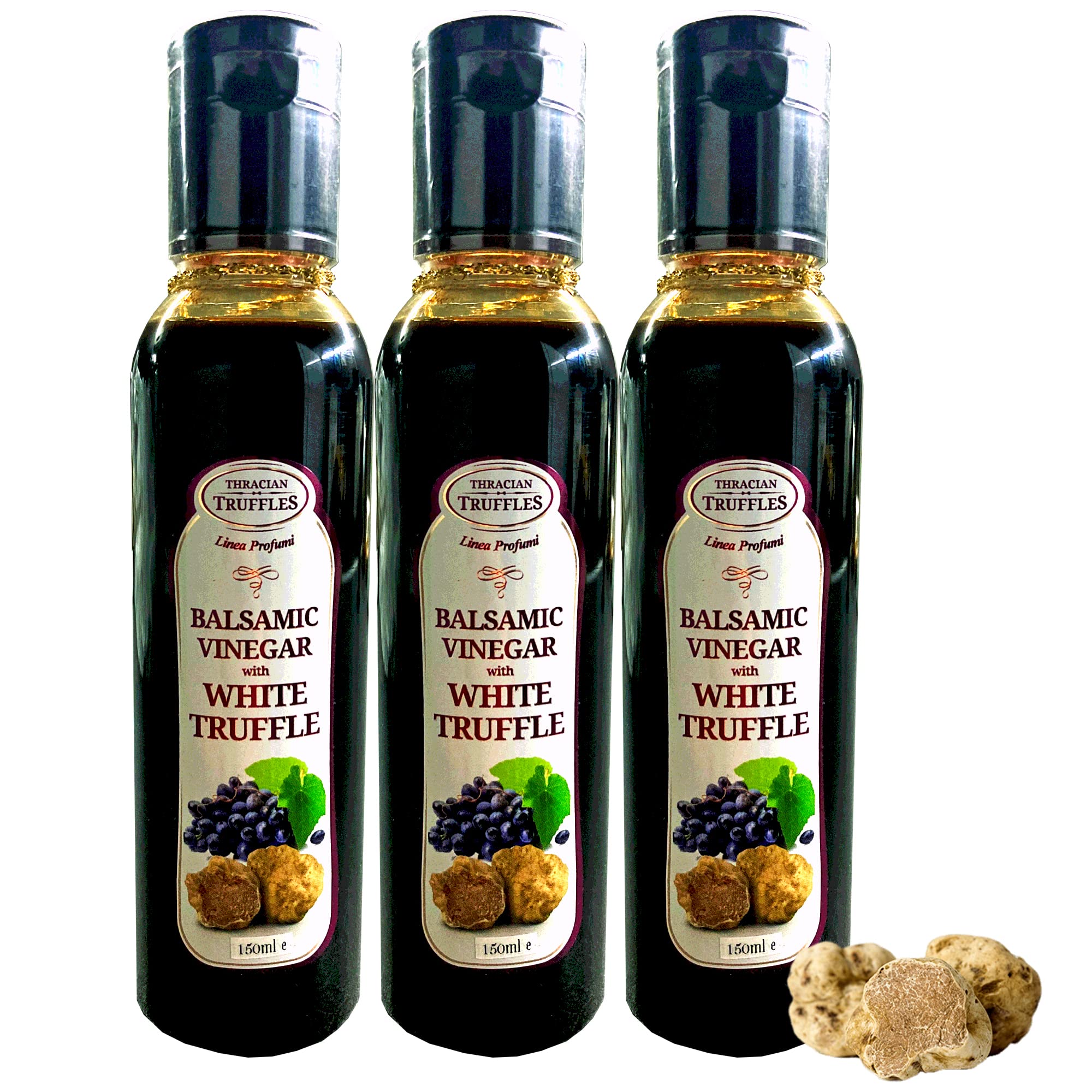 Balsamico Essig Aceto Balsamico Di Modena mit Weißen Trüffel, Balsamic Vinegar with white truffle, Qualitätsprodukt Premium Gourmet Delikatessen Salat Dressing (3 x 100ml)