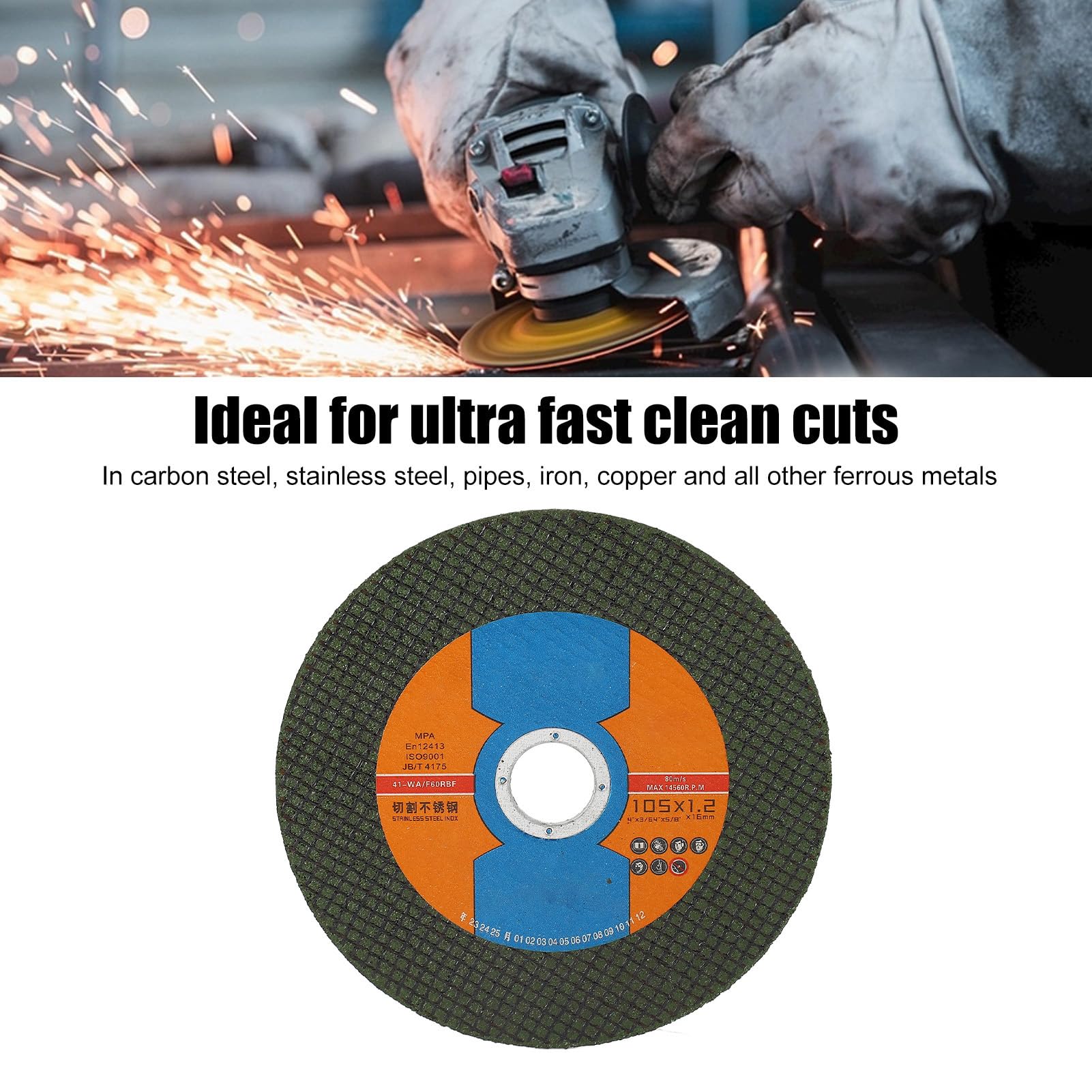 Dischi Taglio Per Smerigliatrice - 10 Pezzi, 105x16mm, Spessore 1.2mm, Per Metallo E Acciaio Inossidabile