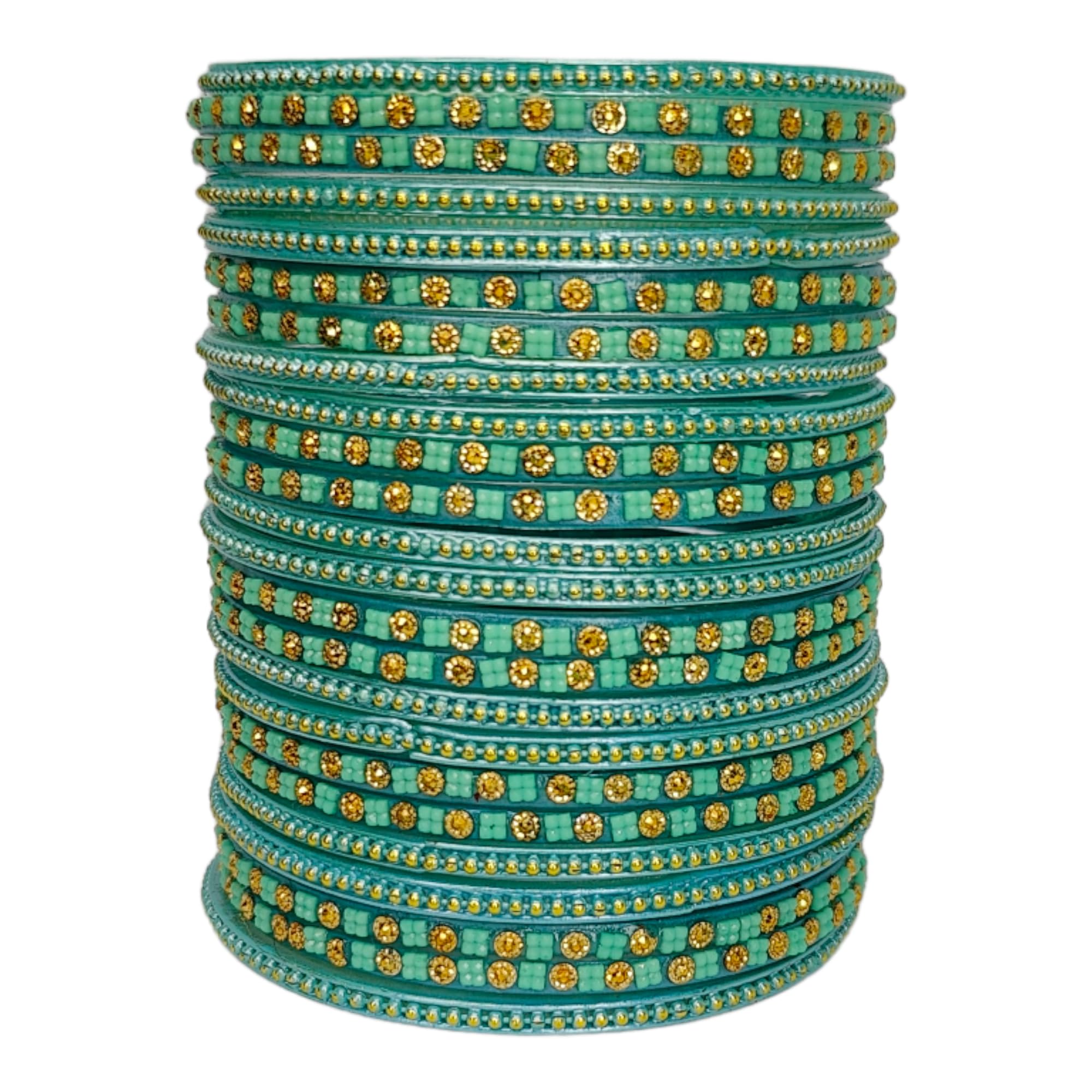 Lyychee Turquoise Glass bangles,Figur bangle or chudi studded kundan for women and girls. (2.2) (B0CC8ZXPF2) Amazon Price History, Amazon Price Tracker