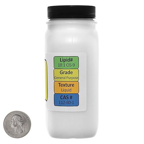 Miniatura 2 de Ácido oleico C18H34O2 Líquido 100% puro de grado GP en 8 onzas en una botella ahorradora de espacio