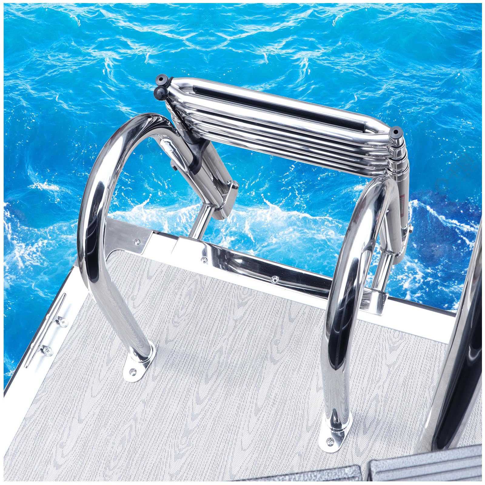 Échelle de bateau pliable 4 marches télescopique pour piscine et quai