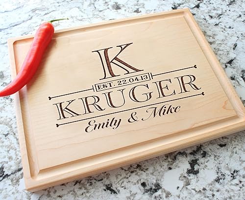 Miniatura 6 de Tablas de cortar grabadas Tabla de cortar personalizada Mr Ms Tabla de cortar de bambú grabada de madera personalizada