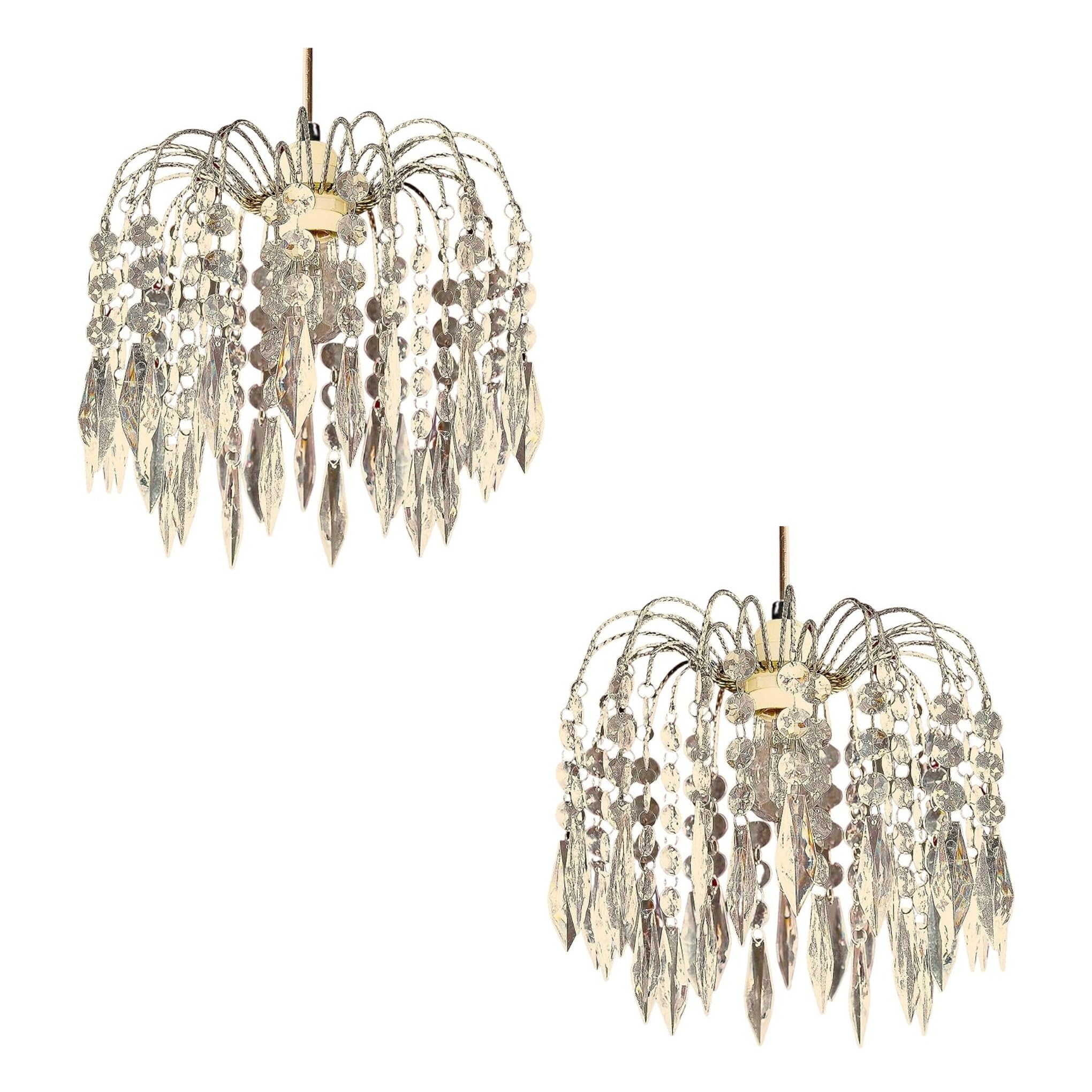 Crystal Chandelier Lampshade Diamond Drop Ceiling Light Shade (2)