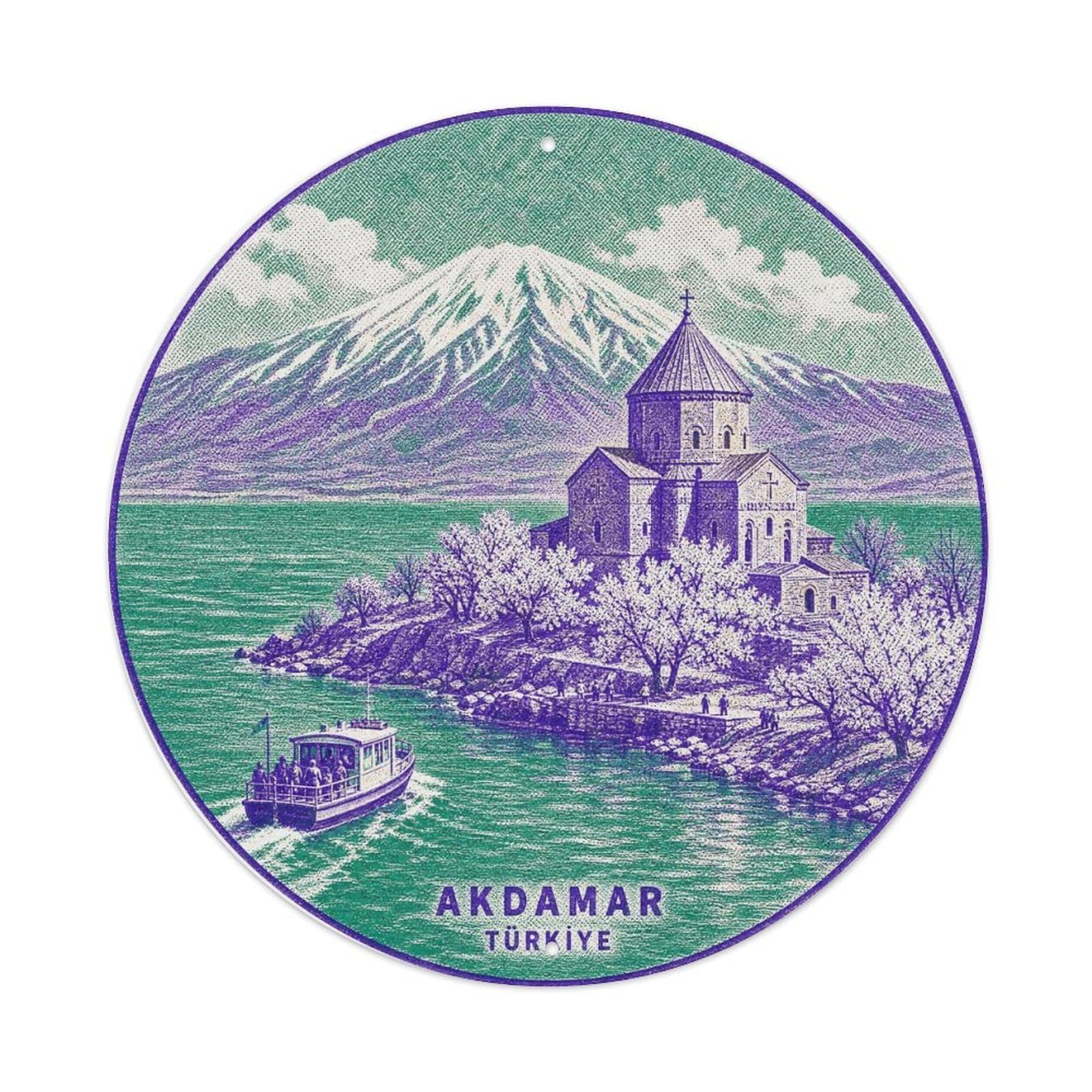Akdamar Island Van Turkey Church Heritage Screenprint Metal Tin Sign