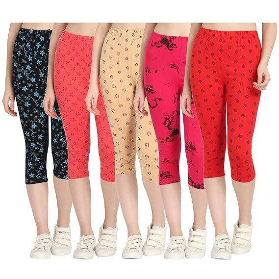 Printed Capri for Womens/Girl Pack of 5