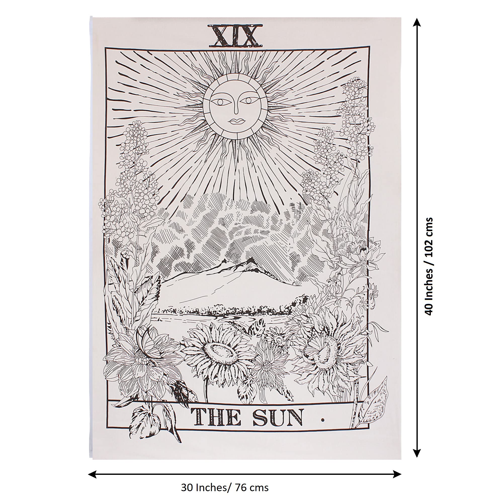 3-teiliger Tarot-Wandteppich Set – ästhetische Blumen & Stern-Motive, Je 50,8 X 68,9 Cm