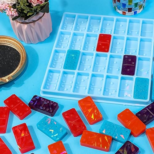 Miniatura 2 de DoreenBow Domino - Moldes de resina holográfica Moldes de silicona con bolsa (azul)