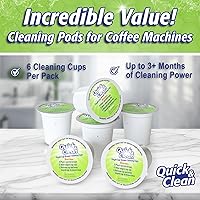 Vista 4 de Quick & Clean [6-Pack] Cápsulas de limpieza Keurig - Cápsula limpiadora K Cup para Keurig - Compatible con máquina de café 2.0, elimina manchas,