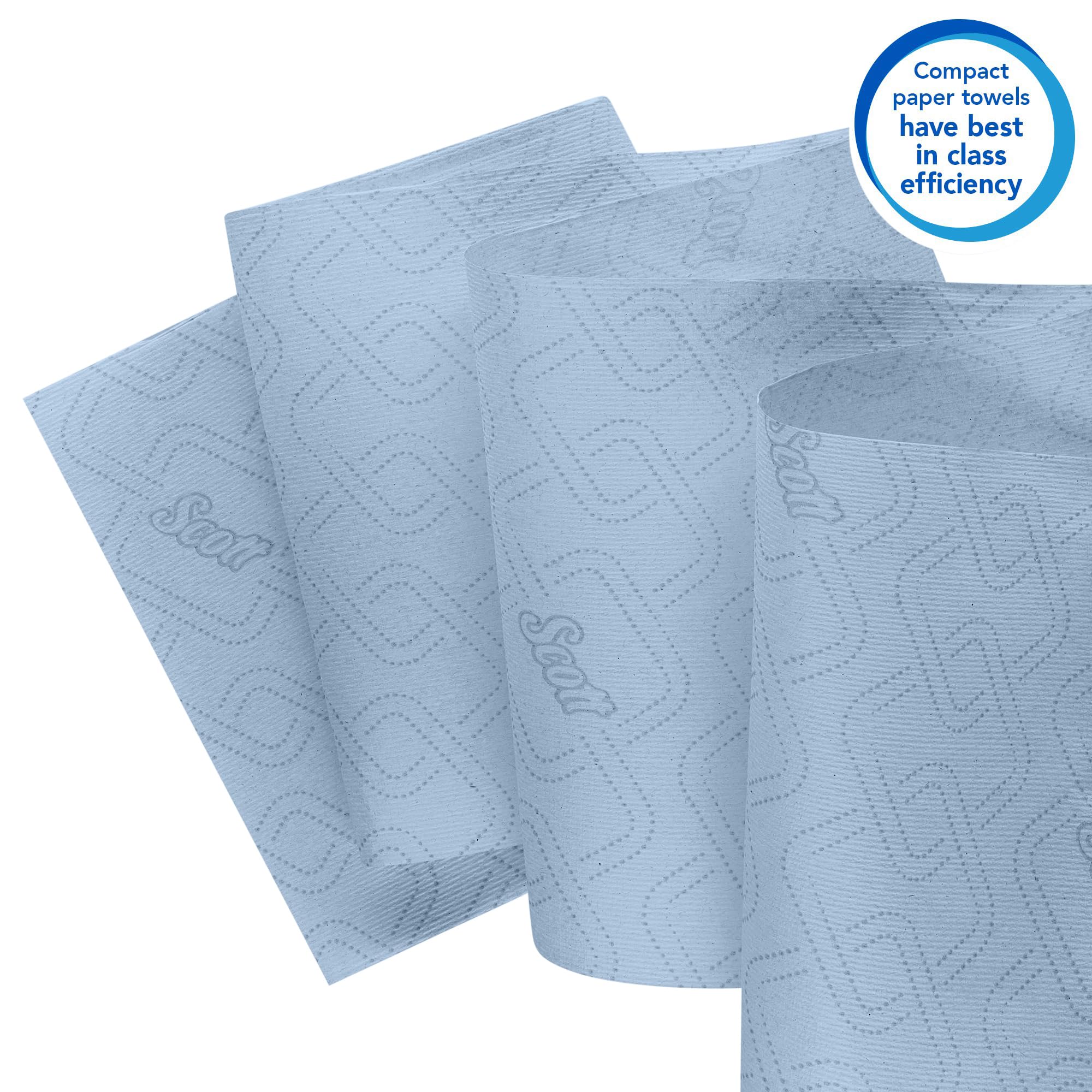 Ręczniki papierowe do rąk w rolce Scott Essential Slimroll 6696 — niebieskie ręczniki papierowe — 6 × białe rolki papieru o długości 190 m (łącznie 1140 m)