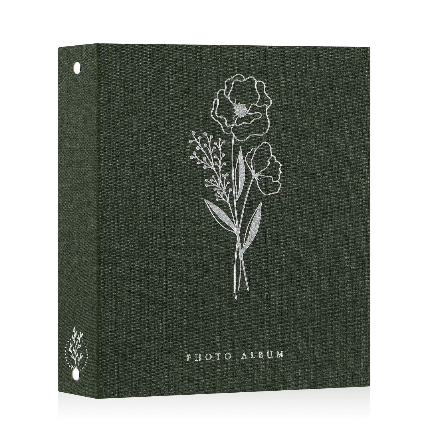 Lanpn Álbum de fotos de 13 x 18 cm 100 con bolsillos 2 paquetes, pequeño ropa álbum de fotos vertical bolsillo Verde — view 4