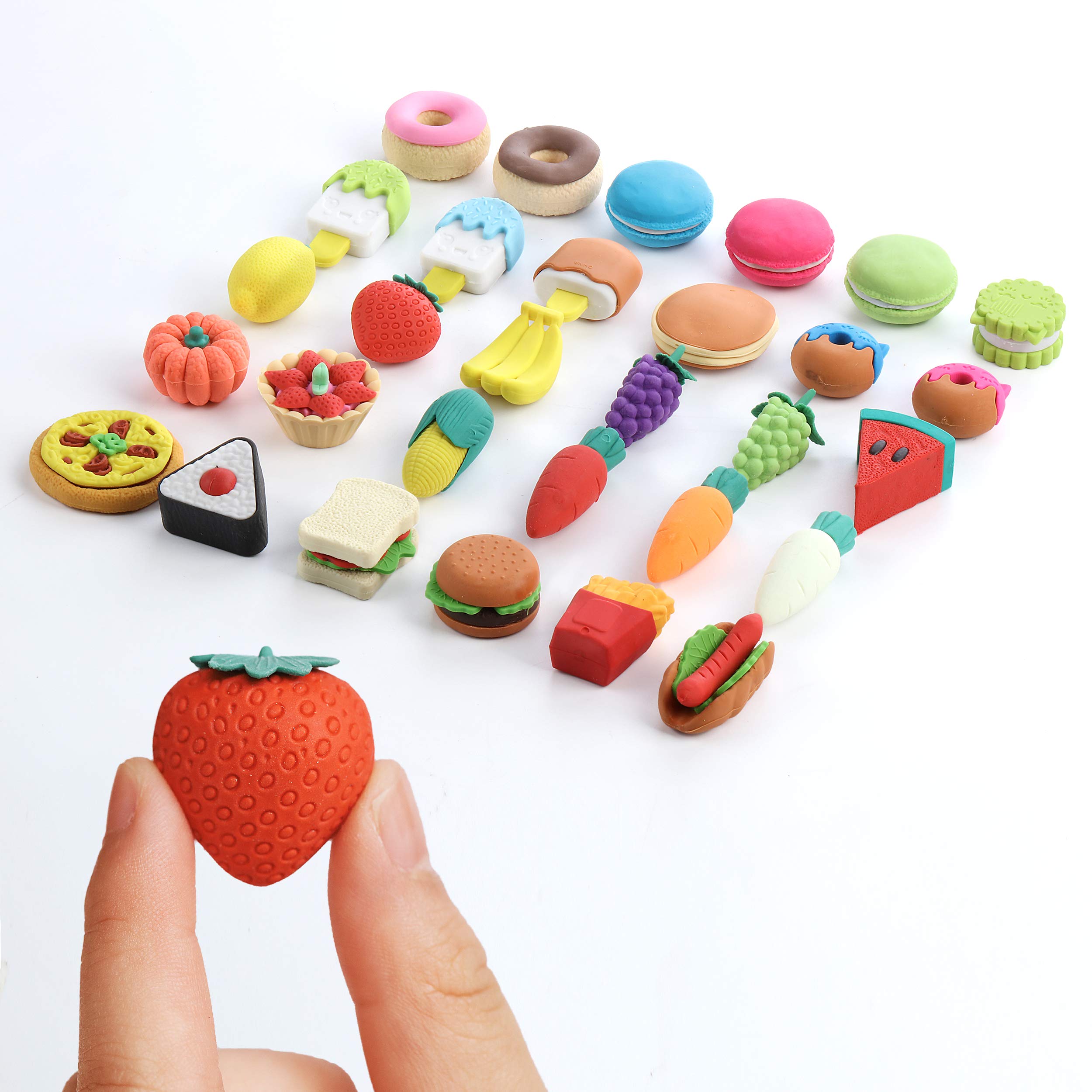 Mr. Pen Food Erasers, Erasers, 30 Pcs, Puzzle Erasers, Take Apart
