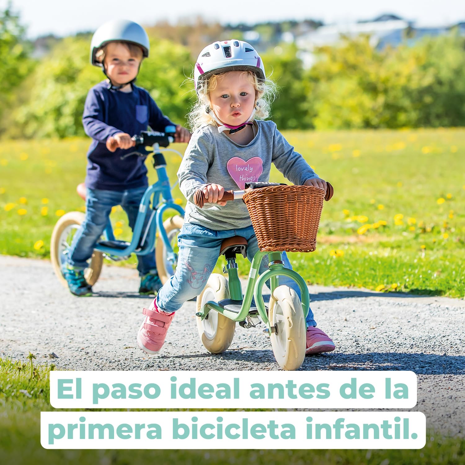 PUKY LR M Aqua Green - Bicicleta de equilibrio a partir de 2 años, juguete para niños a partir de 2 años, scooter infantil con estribo, bicicleta de equilibrio con empuñaduras de seguridad en manillar