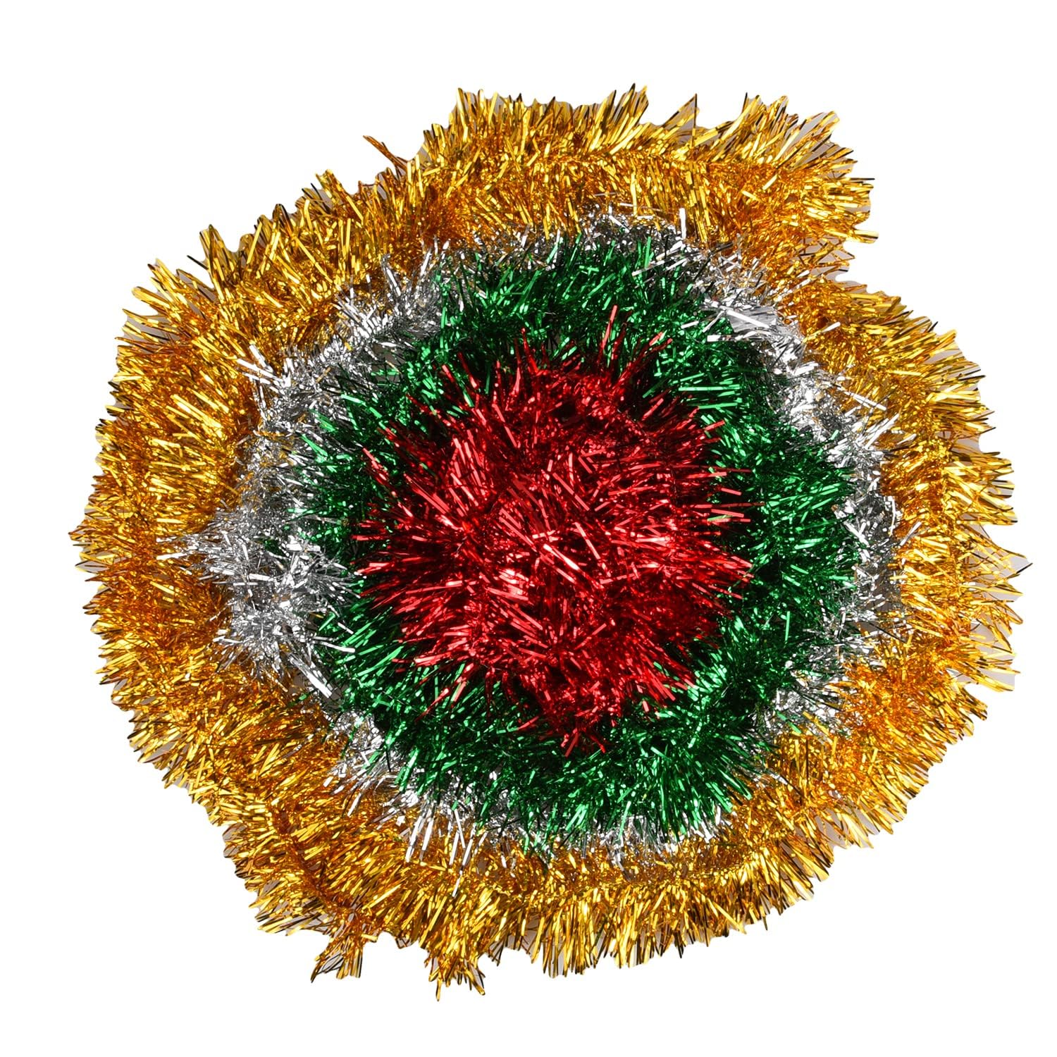 Guirnalda de espumillón para Navidad, Guirnalda De Oropel Navideño Metálico Rojo Verde Oro Plata Tinse