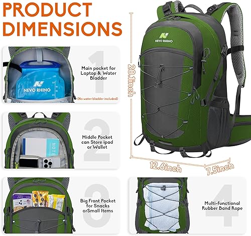 Miniatura 2 de N NEVO RHINO Mochila de senderismo de 25L35L40L45L, impermeable, para exteriores, mochila ligera de viaje para acampar para hombres y mujeres