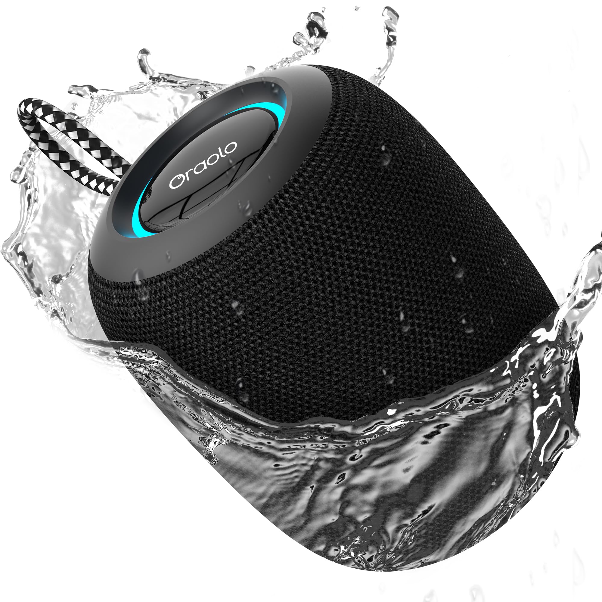 Portable Bluetooth 5.4 Speaker, Mini Small Bluetooth Speaker, Shower Speakers, 30H Playback, IPX7 Water Resistance, TWS/AUX/TF, Suitable for Outdoor/Party/Travel (Black)