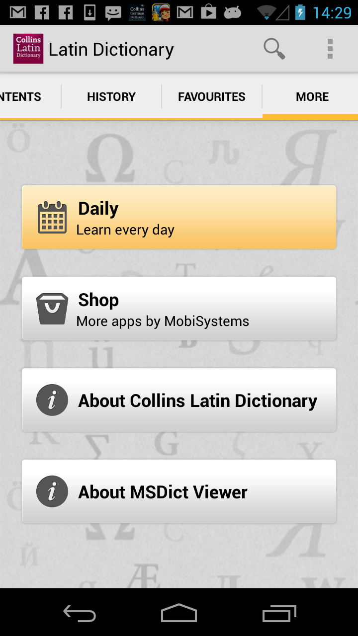 Collins Latin Dictionary App on Amazon Appstore