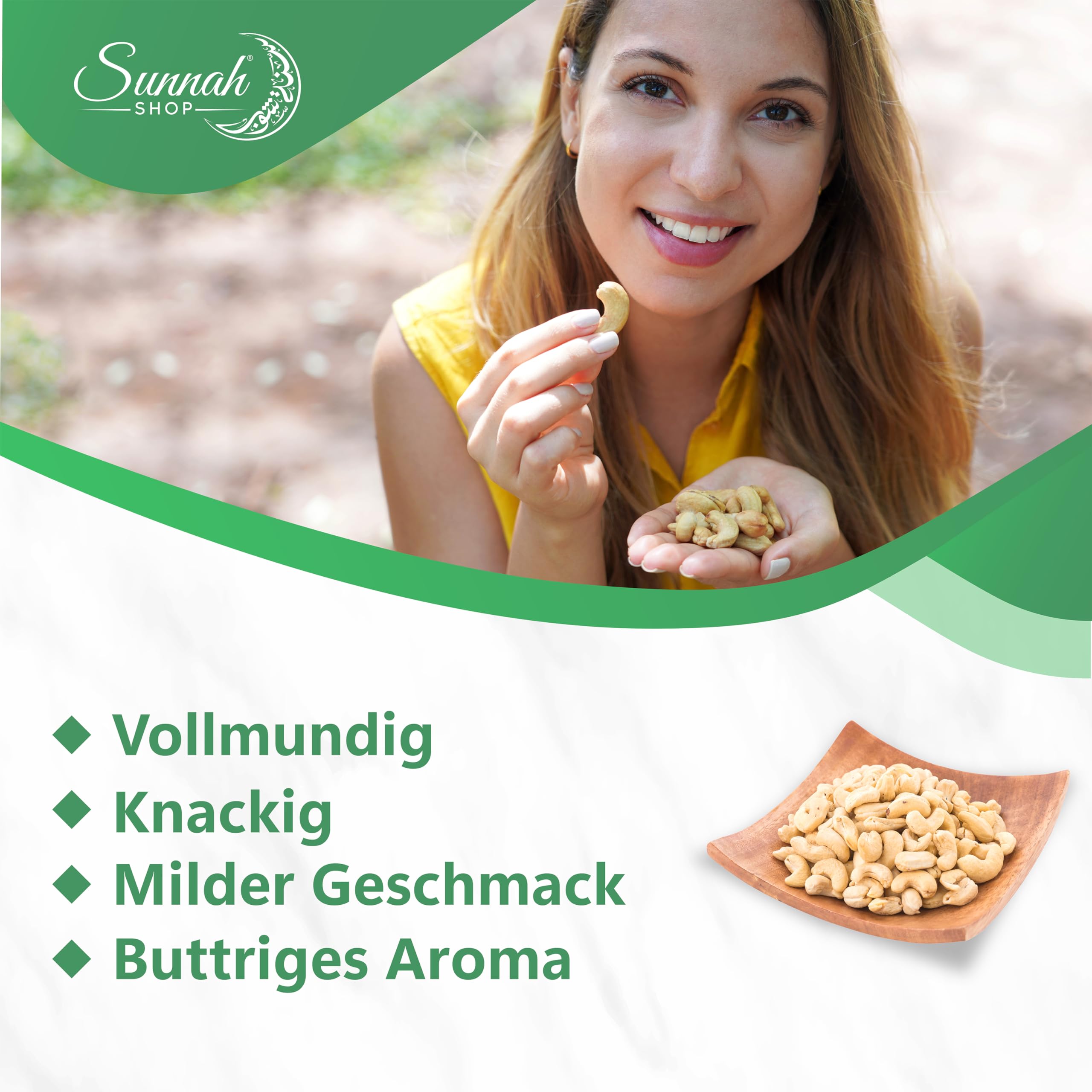 Sunnah Shop® Anacardos crujientes naturales de 5 kg | sin sal y sin tratar | 100% natural de alimentos crudos anacardos | nueces de anacardo - ricas en proteínas | Ideal como aperitivos saludables