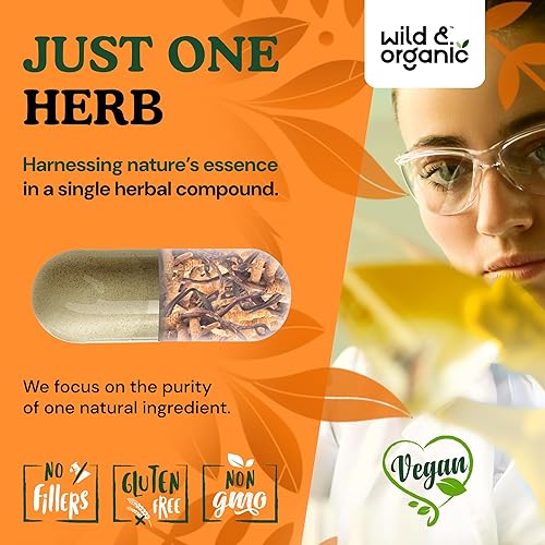 Miniatura 5 de Wild & Organic Cordyceps - Cápsulas de hongos, 90 unidades, suplemento de apoyo inmunológico