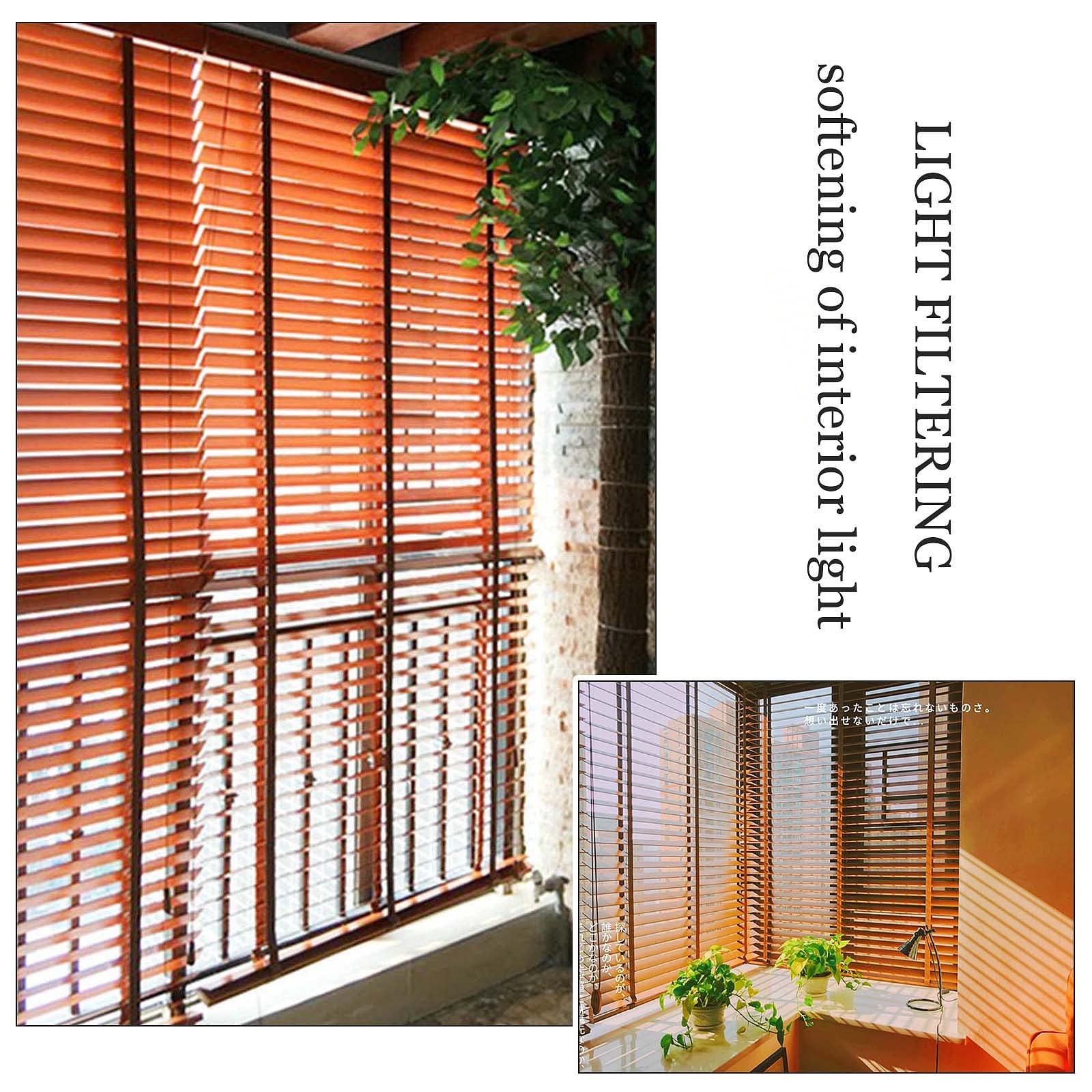 Tende Veneziane Oscuranti Per Finestre, Persiane Orizzontali, Persiane Veneziane in Legno Massiccio Naturale, Tapparelle in Legno 60/70/80/90/100/110cm, Per Interni/esterni,WxH-140x180cm/55*71in