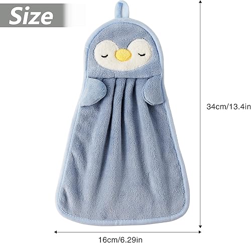 Miniatura 5 de BATTILO HOME Paquete de 4 toallas de mano para niños para baño, toallas de baño con lazo para colgar, toallas de mano de microfibra para cocina y