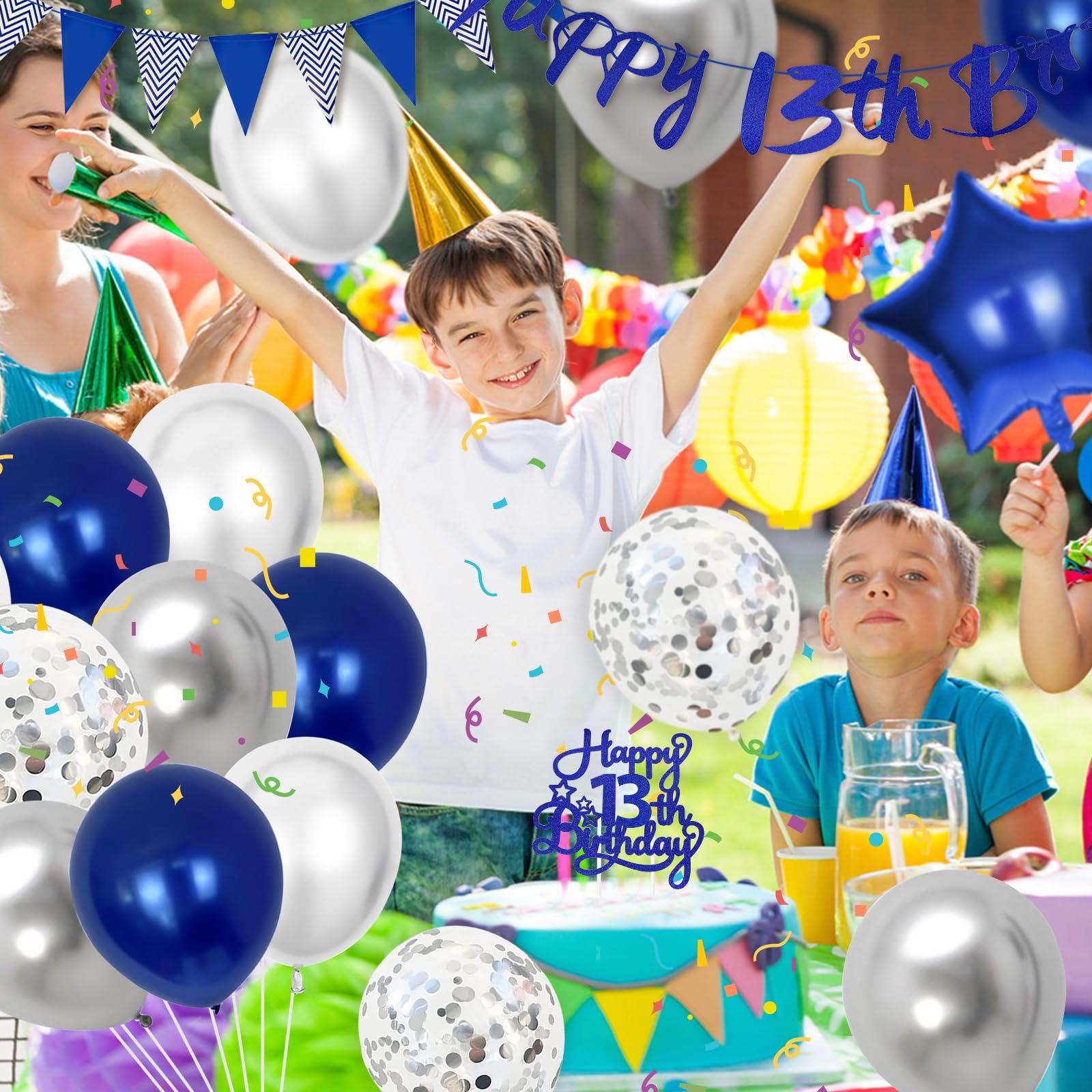 Officiële tiener 13e verjaardag decoratie voor jongens, ballon 13e verjaardag jongen decoratie blauw