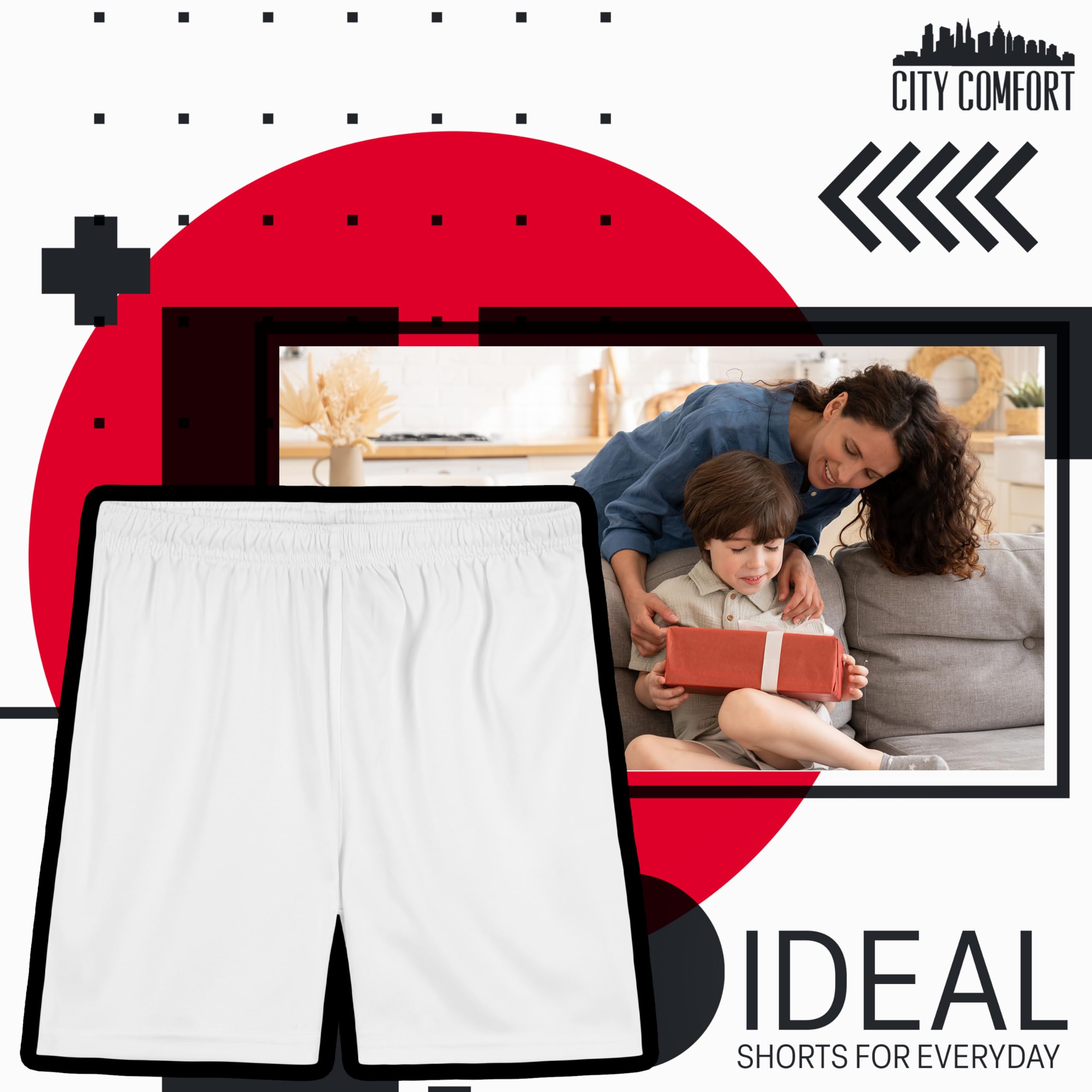 CityComfort Pantalón Corto Niño Deporte, Short Deportivo Niño Niña Escolar 4-14 Años