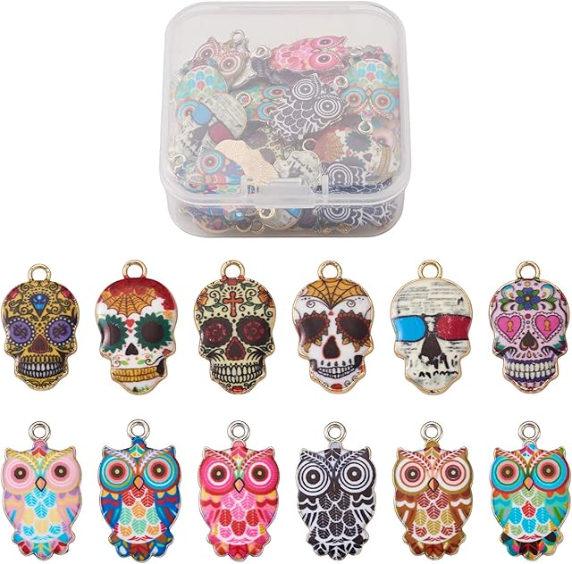 Cheriswelry Alloy Enamel Charms Pendants for Jewelry Bracelet Necklace Crafts Making