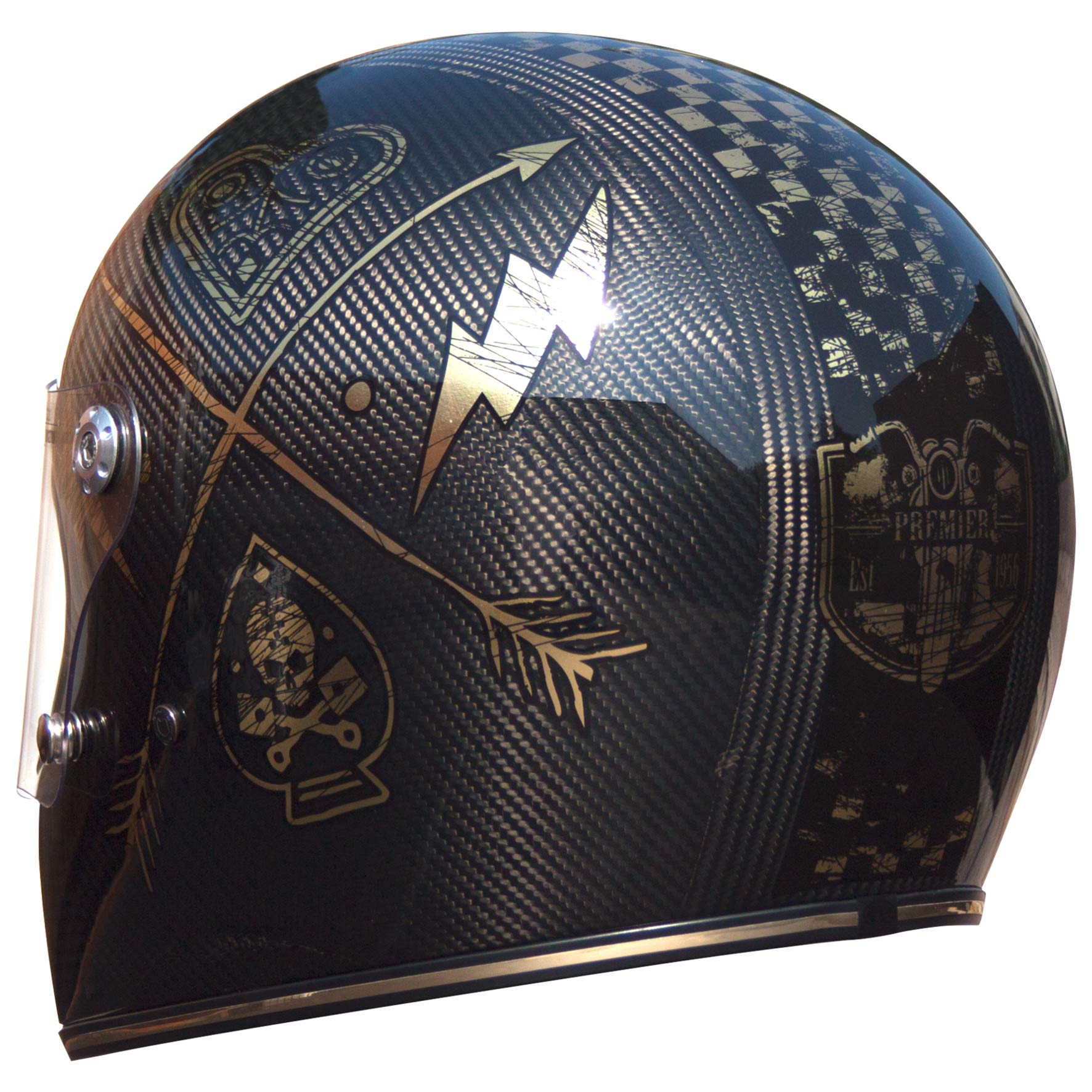 セキュリティ・セーフティ PREMIER TROPHY CARBON NX GOLD CHROMED Premier HELMET TROPHY CARBON NX GOLD CHROMED,BLACK CARBON/GOLD,XL