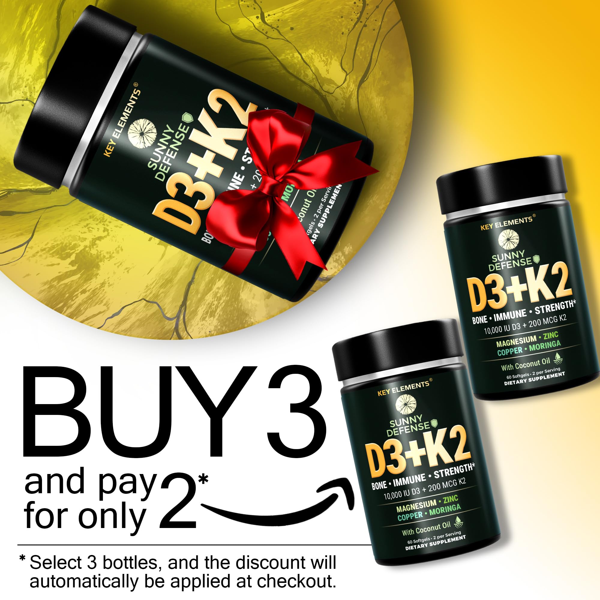 D3 K2 Vitamin 10,000 IU with Magnesium Glycinate 350mg, Zinc & Moringa — Amazon image 9