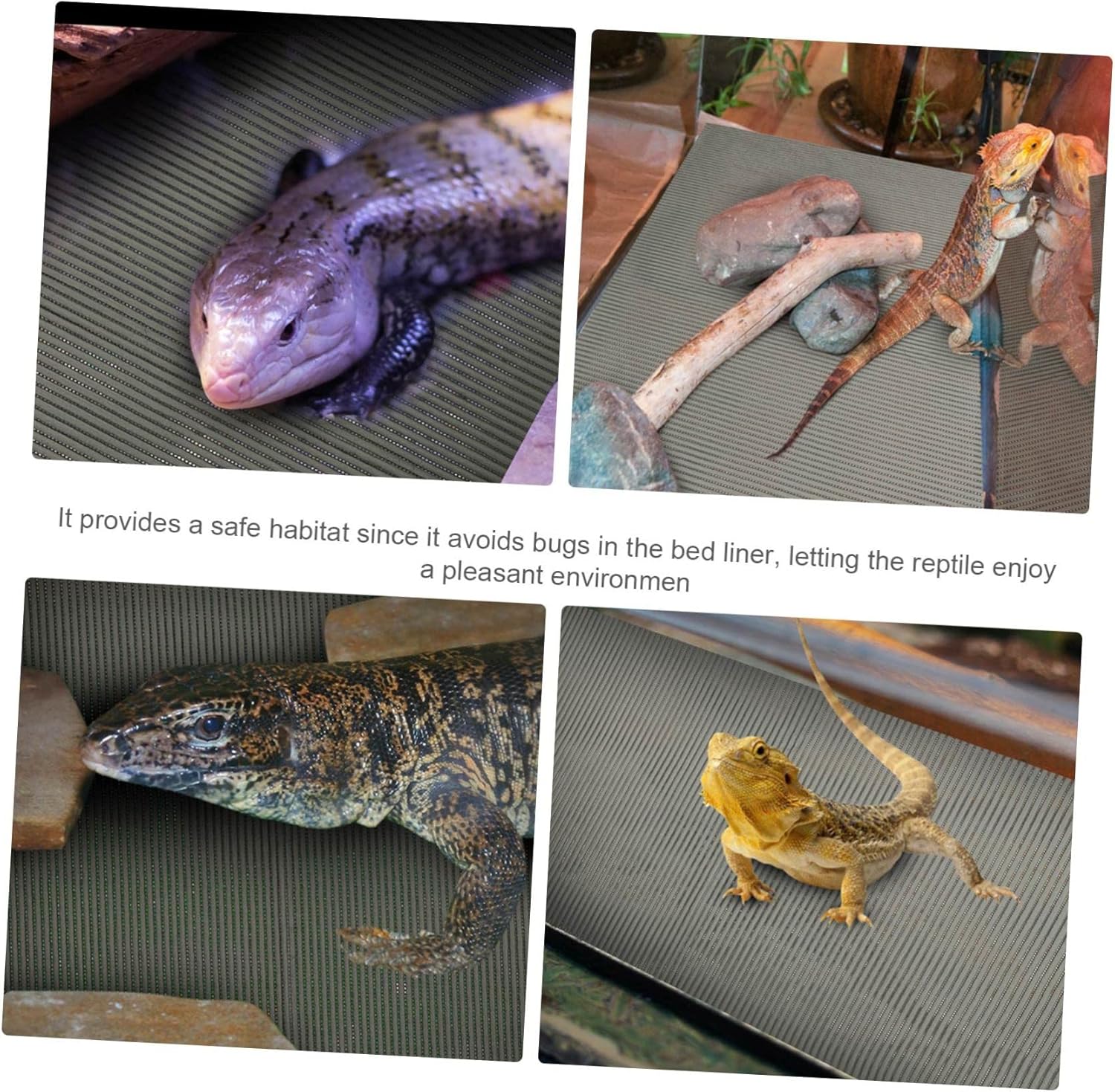 Totority Reptile Carpet Mat Reusable Terrarium Liner for Snakes Lizards and Tortoises Easy to Cut and Bedding