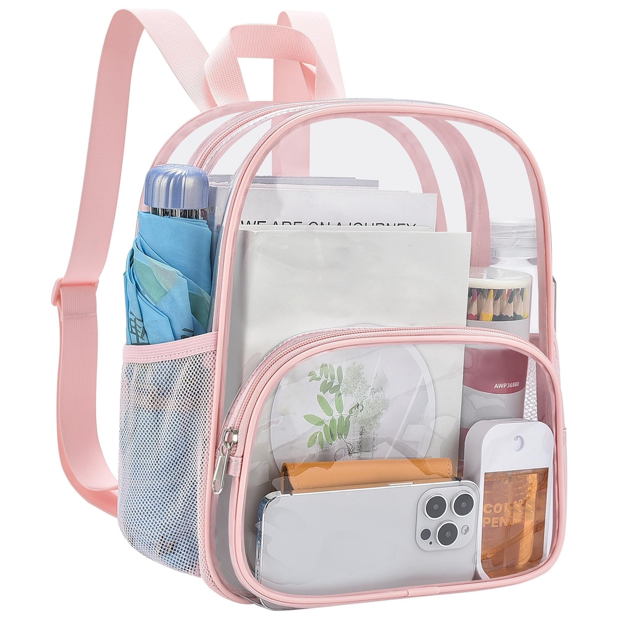 USPECLARE Medium Clear Backpack Stadium Approved 11.5 x 9.5 x 6 In | See Through Backpack for Little Boys &amp; Girls for Concert, Festival, Sport Events