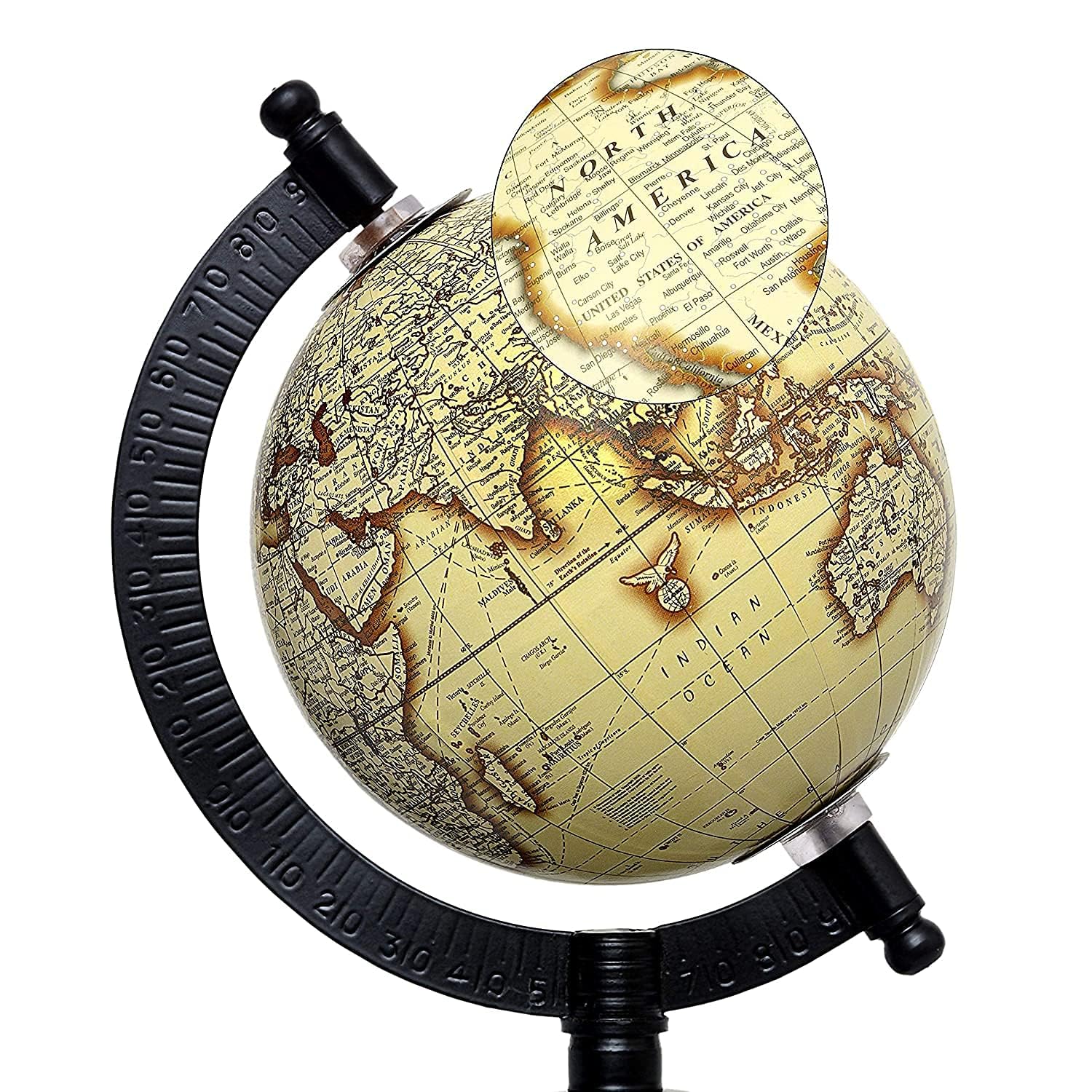 Dattatreya Educational Political Laminated Rotating World Globe with Metal arc and Base Height 4 Inch 2