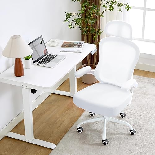 Miniatura 8 de Ergonomic Office Chair,Ultra Thick Office Desk Chair with Adjustable Lumbar Support and Headrest,Spring Cushion,Rocking Function,Flip-up arms,Mesh