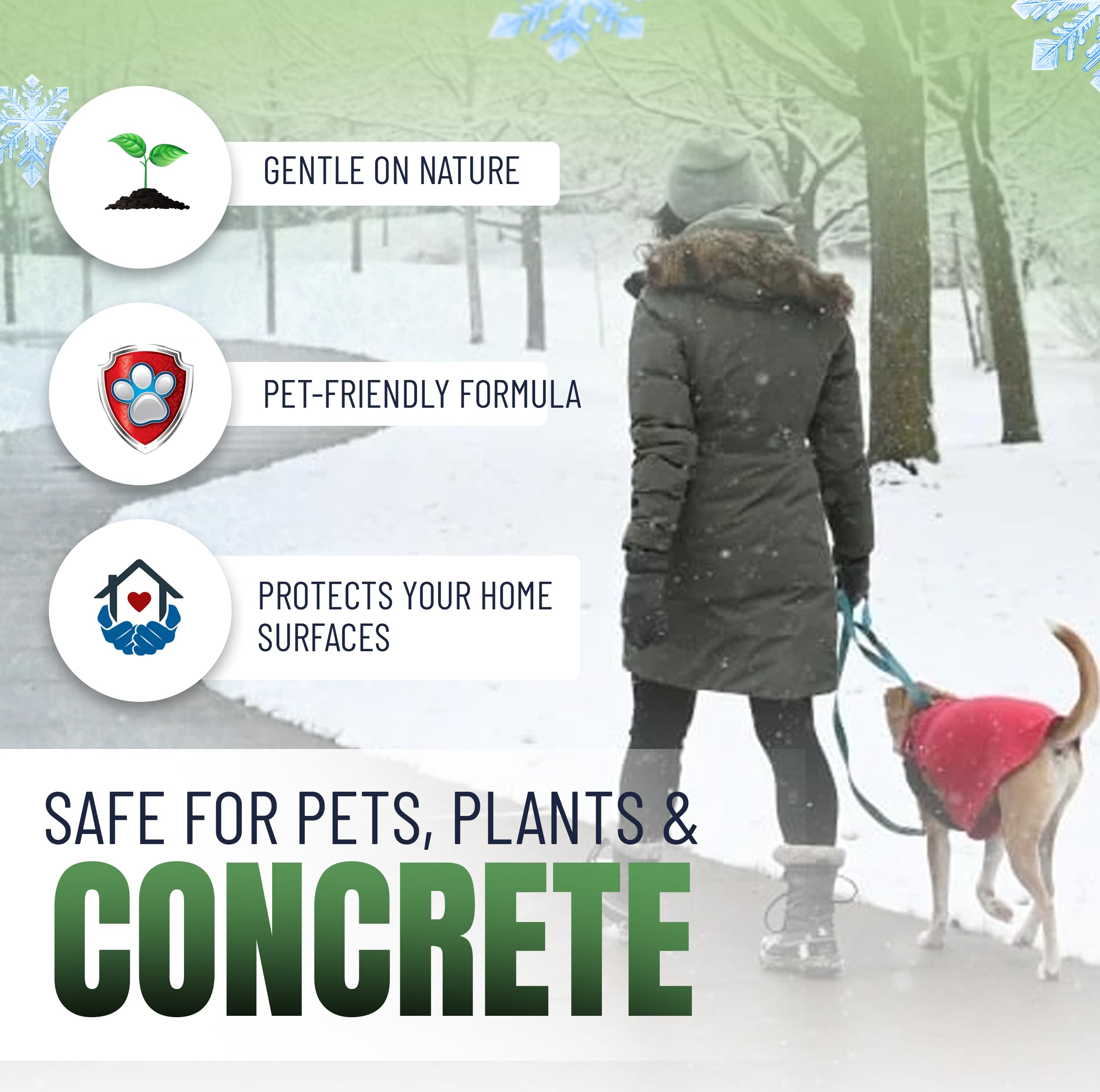 Ice Melt Safe for Concrete, Sidewalks, and Driveways – Pet-Friendly Snow Salt and Ice Melter – Organic Melt Granular De-Icing Product – Eco-Friendly, 20kg (44.1 lbs) Bag - 5