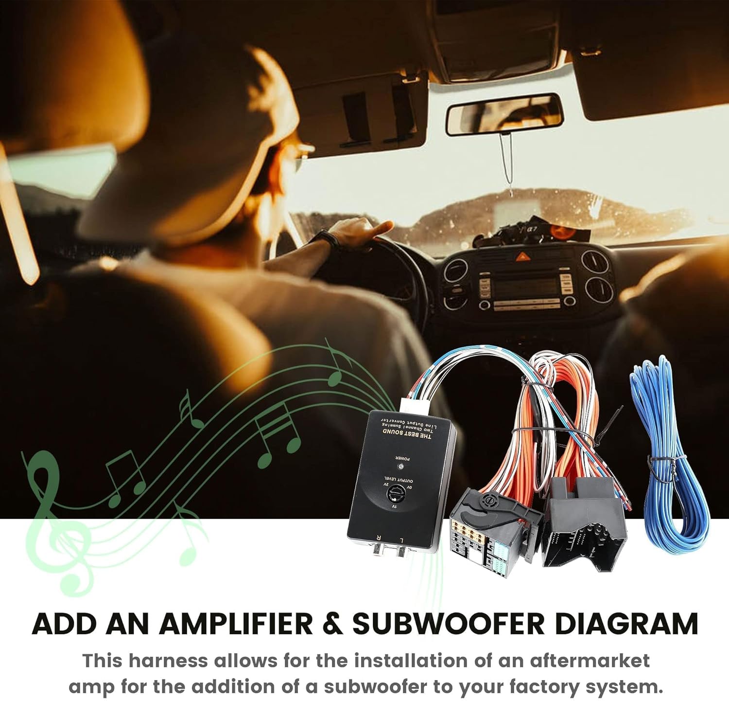 NuIth Add an Amplifier Adapter Fits for 2015-2020 VW Golf, Jetta, Beetle, Passat, Tiguan, Add Amp to Factory Stereo for VW, 71-9006 Radio Harness on Factory Stereo System Replacement for Volkswagen,