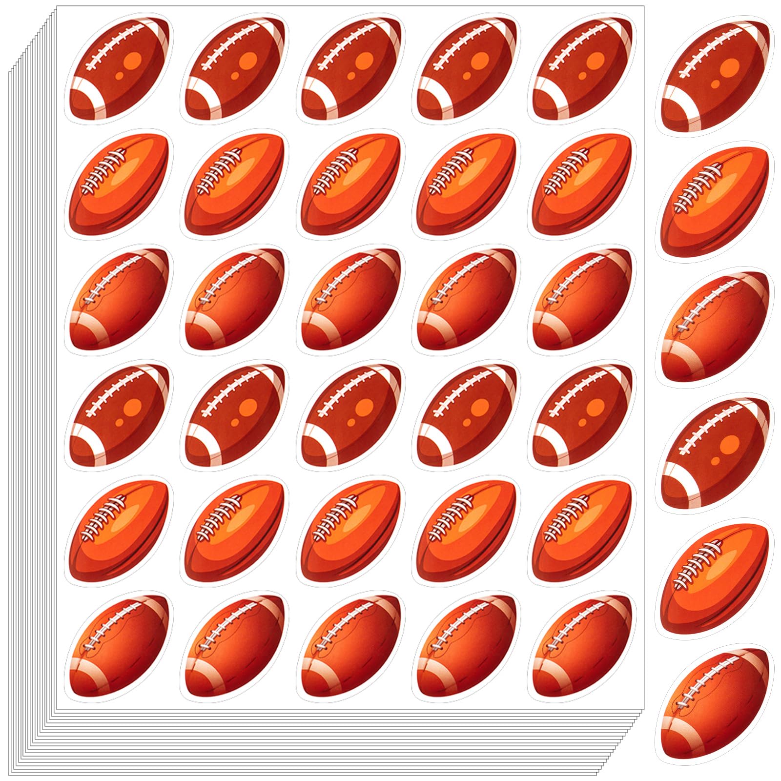 600Pcs Football Stickers for Kids, Self Adhesive Football Sports Stickers, Sports Ball for Poster Board Water Bottles Scrapbook Team Present Birthday