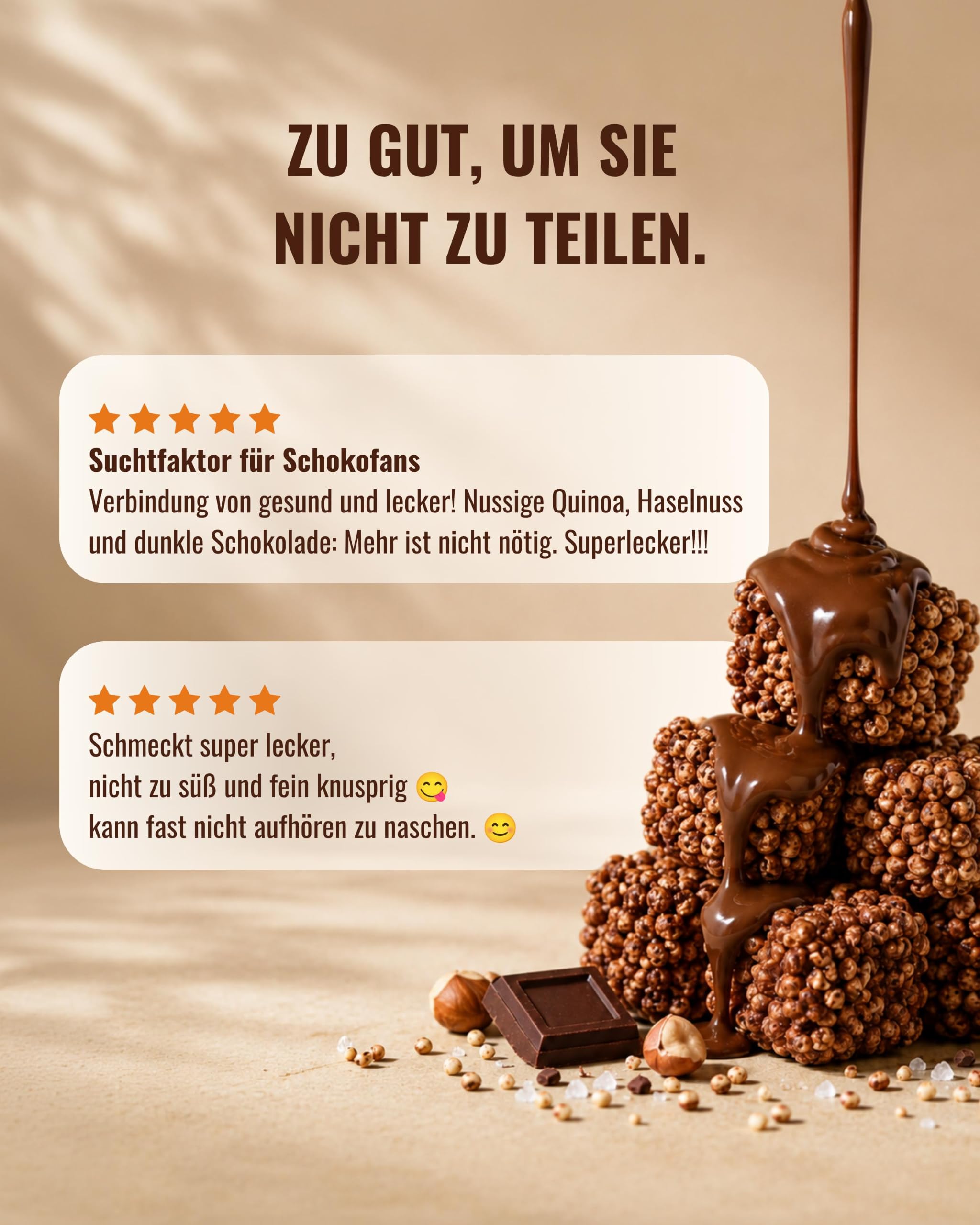 Mudda Natur Bio Quinoa Bites mit Haselnuss – veganer & glutenfreier Snack