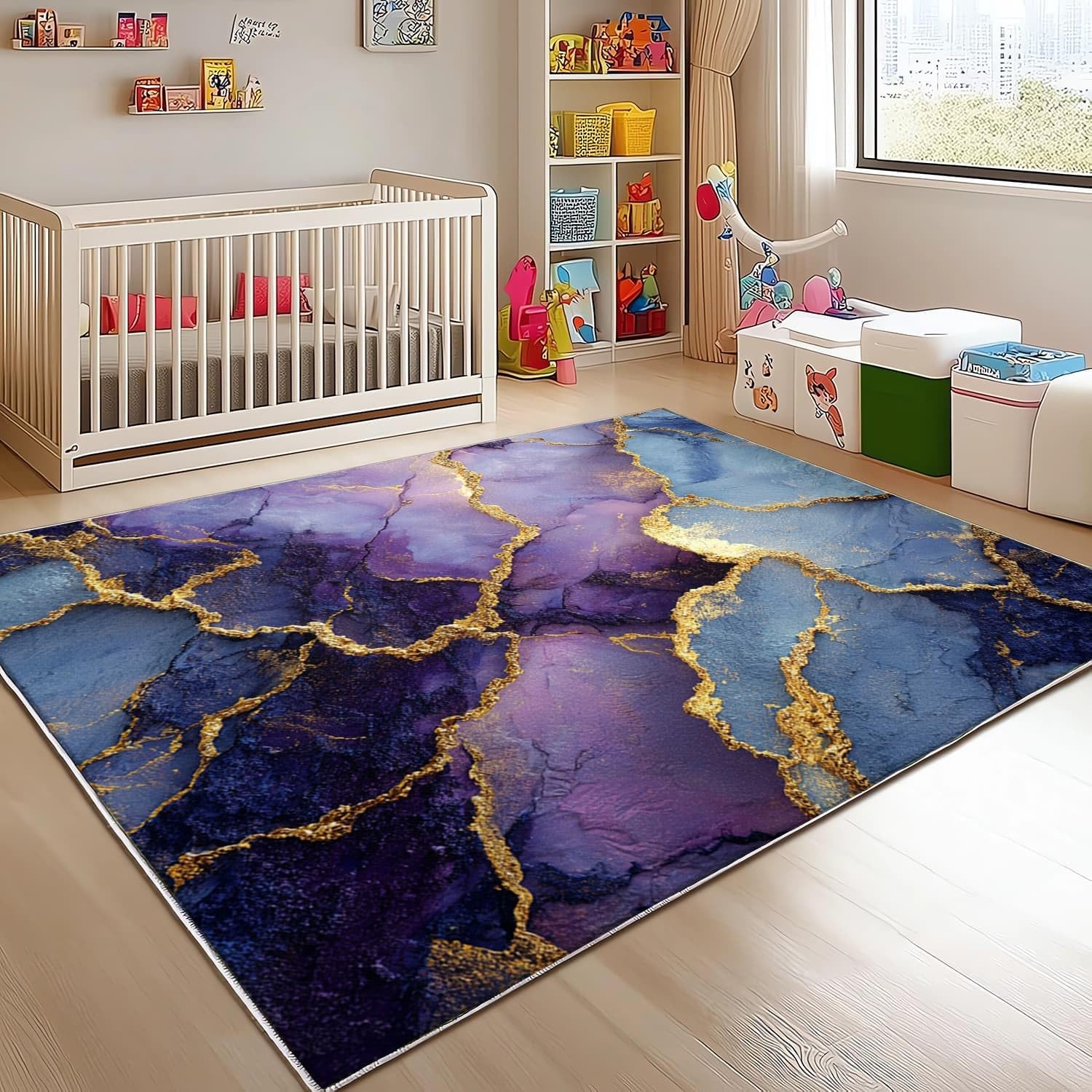 Dywan do wnętrz 200 x 300 cm wzór kamieni szlachetnych z marmuru miękki i wygodny, purusta mata z krótkim włosiem antypoślizgowa podstawa idealna do salonu, sypialni i korytarza