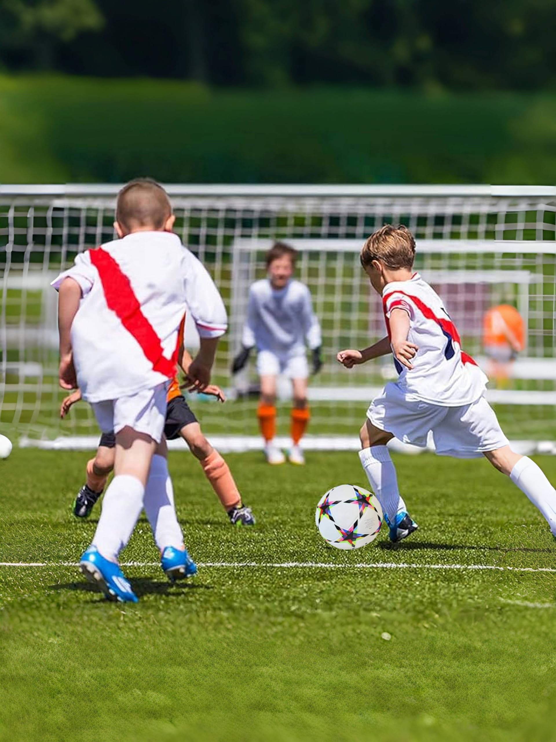 BDHYUWNV Soccer Balls Size 5,Unisex Training Football Soccer Ball Birthday Gift Soccer Ball Colorful Five-Pointed Star