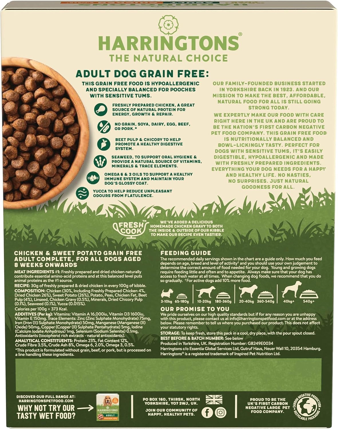 Harringtons Complete Grain Free Hypoallergenic Chicken & Sweet Potato Dry Adult Dog Food 1kg - Made with All Natural Ingredients - 4