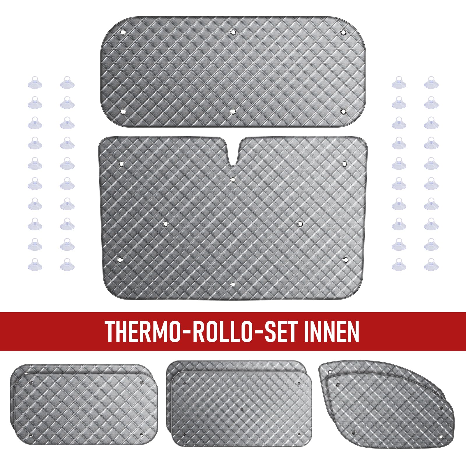 MaxAwe 8Stk Thermomatte Fahrerhaus passend für Ford Transit Custom SWB, Luxus Interne Auto Sonnenblende Frontscheibenabdeckung, Thermo Jalousien Set Verdunkelung, Sonnenschutz Windschutzscheiben Matte