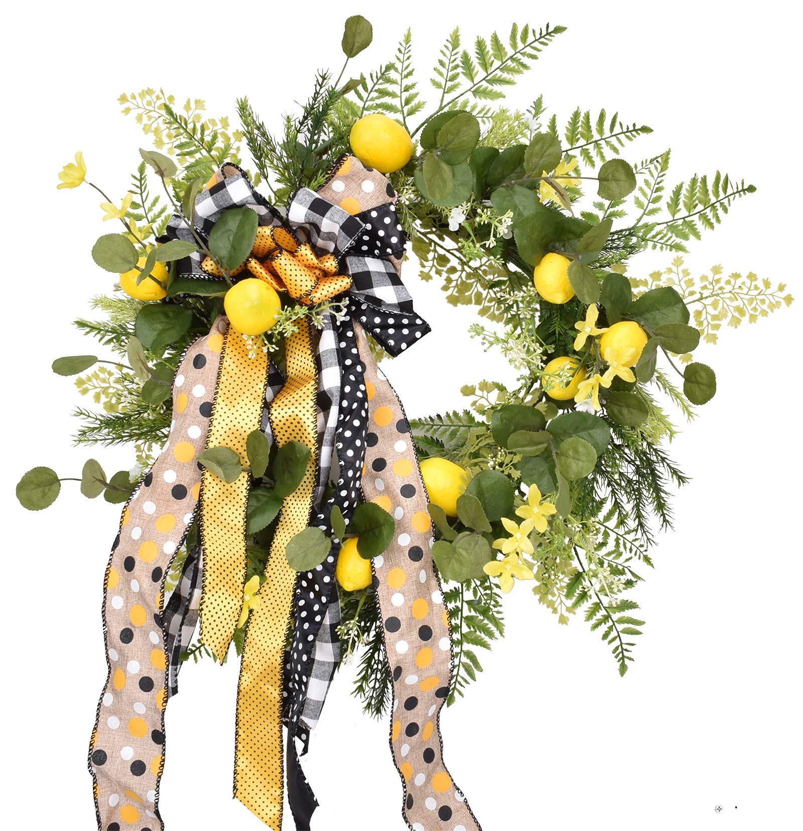 IGURU Spring Fruit Wreath for Front Door, Artificial Summer Green Door