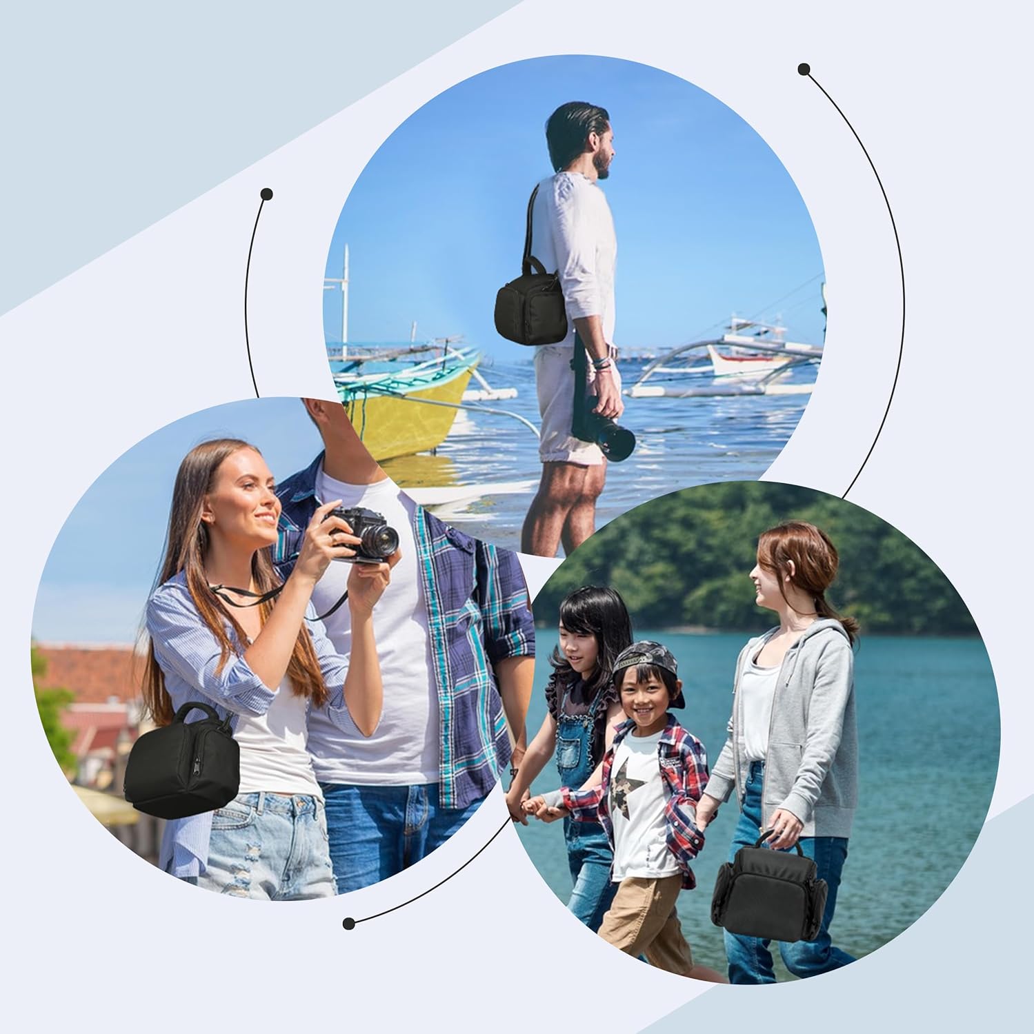 Winning SLR Cameras Case, Waterproof Shockproof DSLR Camera Case Bag, Single Shoulder Camera Bag, Adjustable Shoulder Strap Compatible with Sony, Canon, Samsung, Fuji, Panasonic, Casio, Nikon 8