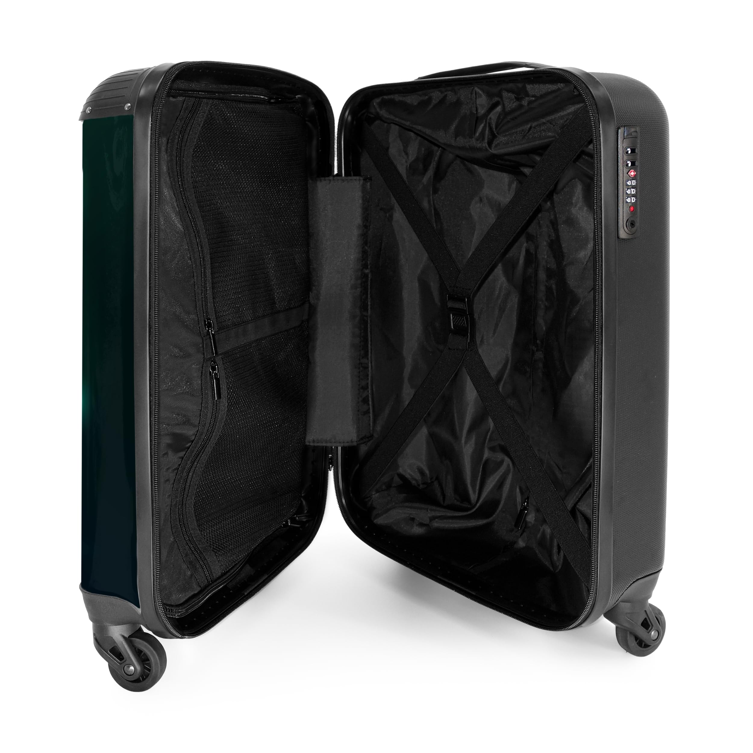 NoBoringSuitcases.com Maleta Infantil Con Ruedas, Equipaje De Mano Para Niños, Cabina (Futbolista - Verde-Azul, 55x40x20 cm)