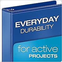 Vista 3 de Cardinal Carpetas económicas de 3 anillos de 1 pulgada, azul y blanco, paquete de 4, capacidad para 225 hojas