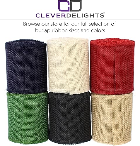 Miniatura 4 de CleverDelights Cinta de arpillera verde de 4 pulgadas, borde acabado, 10 yardas, tela de arpillera de yute